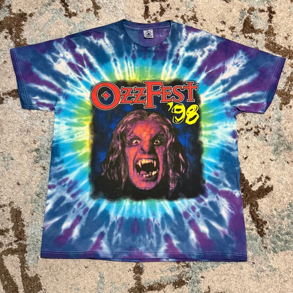 Vintage 1998 Ozzfest Devil Tie Dye Shirt Size XL Ozzy Osbourne Snot SOAD Melvins